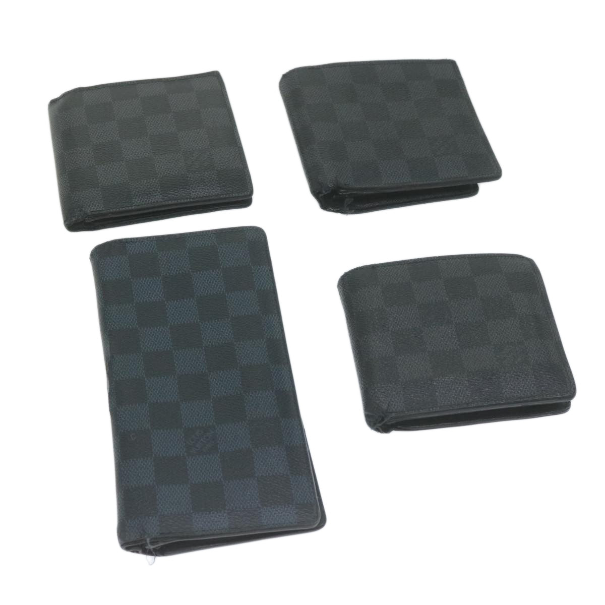 LOUIS VUITTON Damier Graphite Wallet 4Set LV Auth fm3189