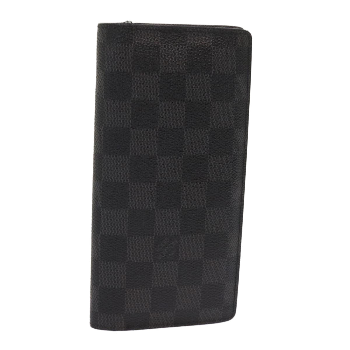 LOUIS VUITTON Damier Graphite Porte Feuille Braza Long Wallet N63254 Auth fm3190