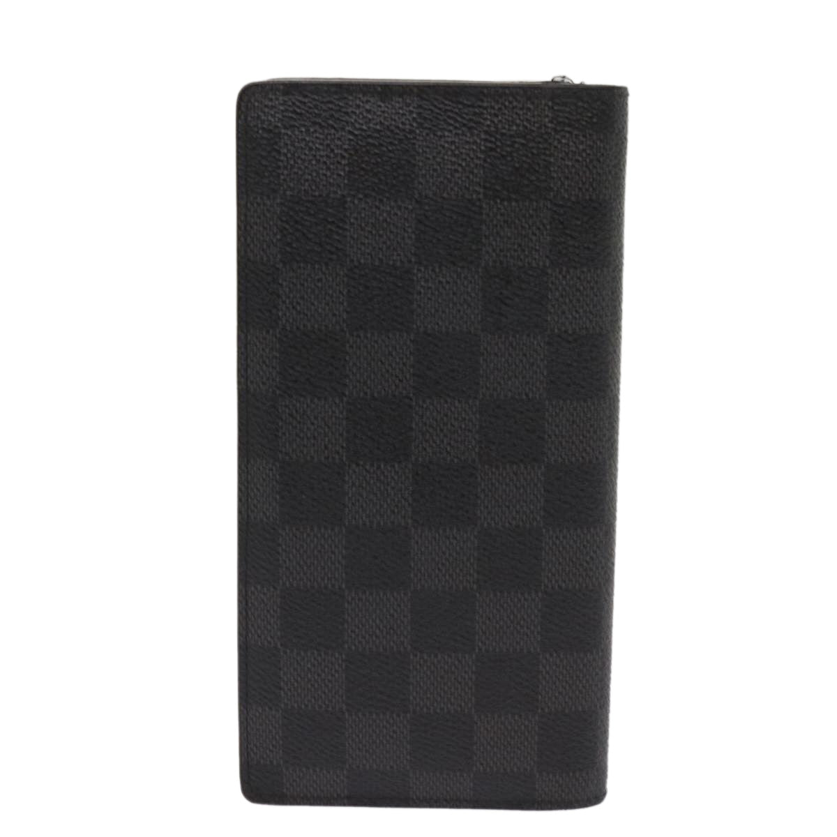 LOUIS VUITTON Damier Graphite Porte Feuille Braza Long Wallet N63254 Auth fm3190