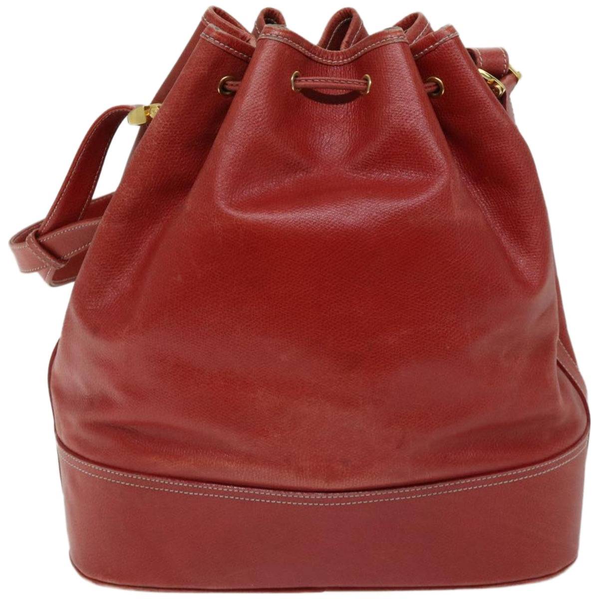 LOEWE Anagram Shoulder Bag Leather Red Auth fm3195