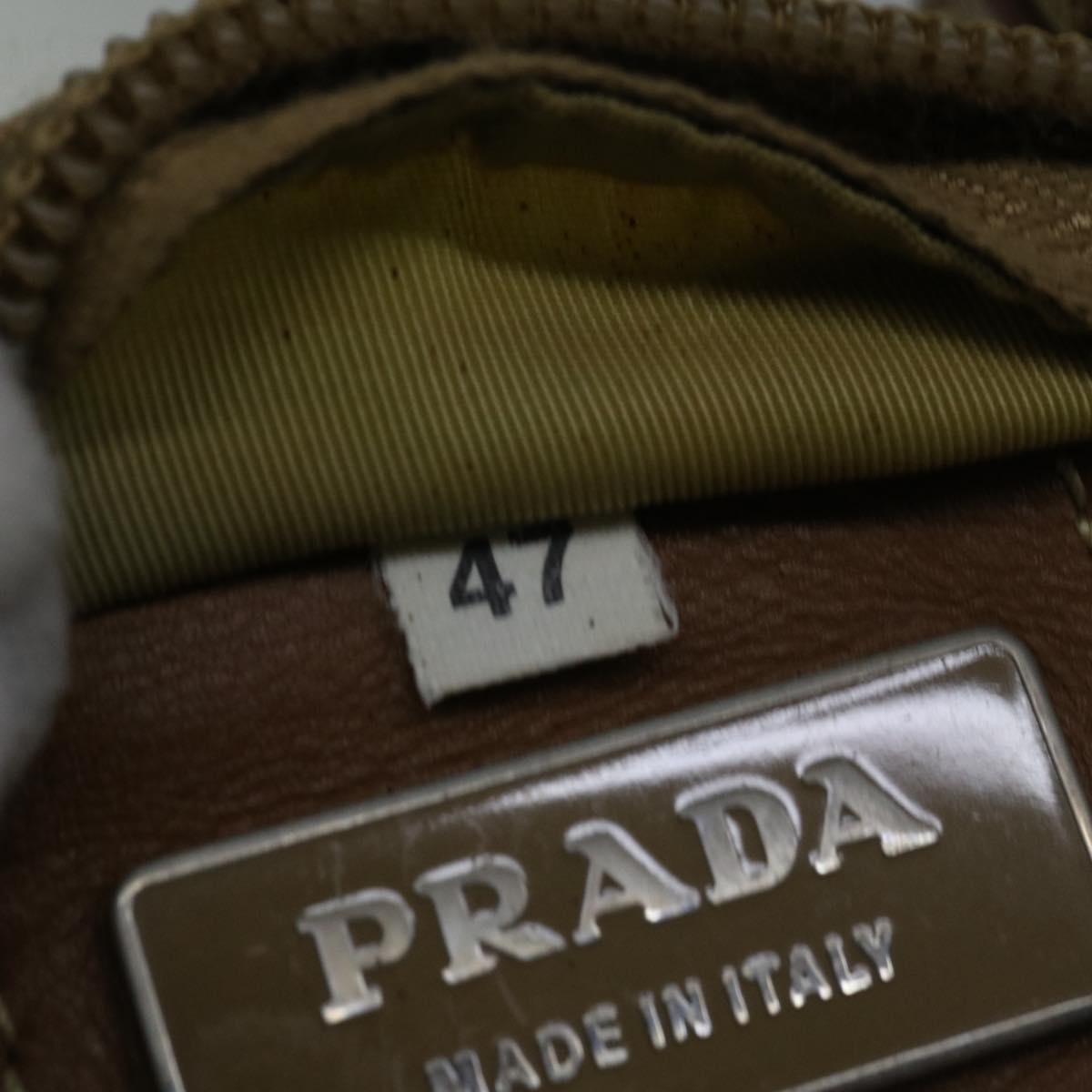 PRADA Shoulder Bag Nylon Beige Auth fm3208