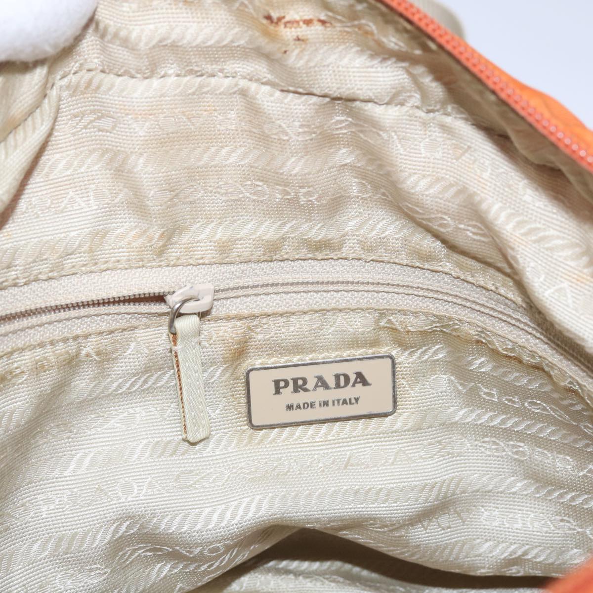 PRADA Shoulder Bag Nylon Orange Auth fm3214