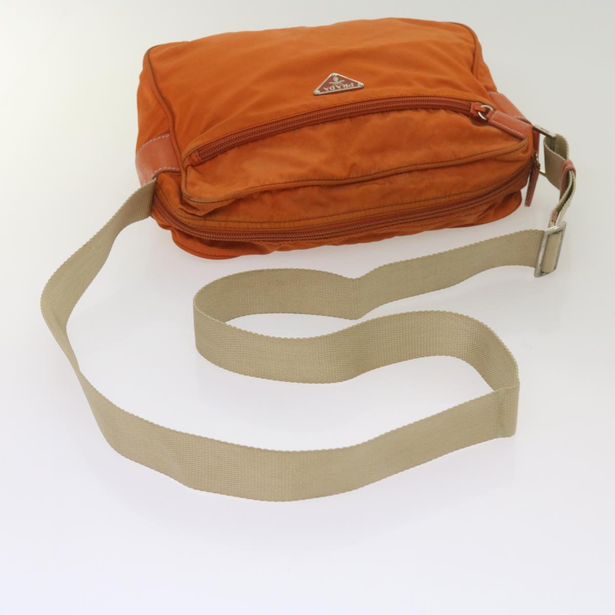 PRADA Shoulder Bag Nylon Orange Auth fm3214