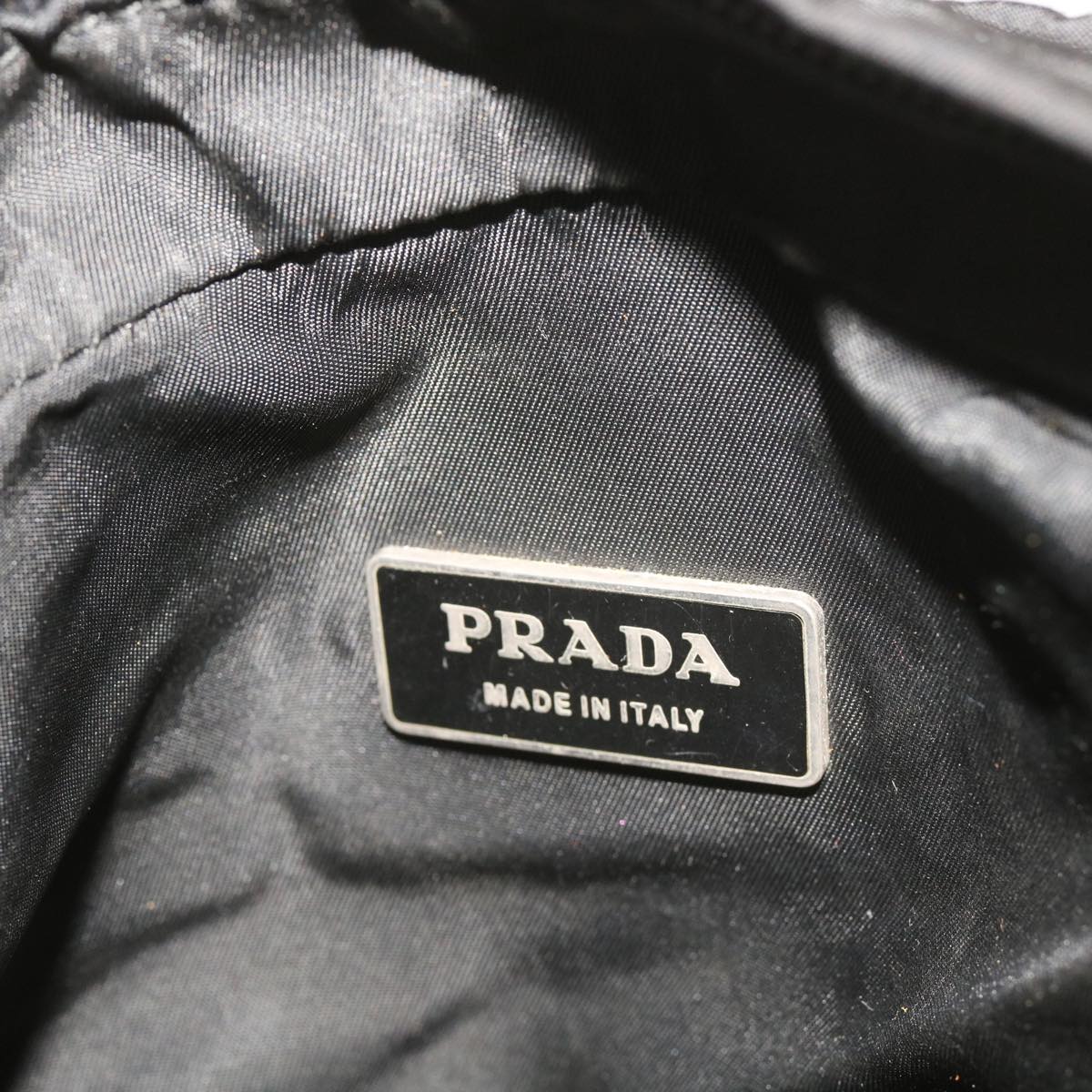 PRADA Shoulder Bag Nylon Black Auth fm3220