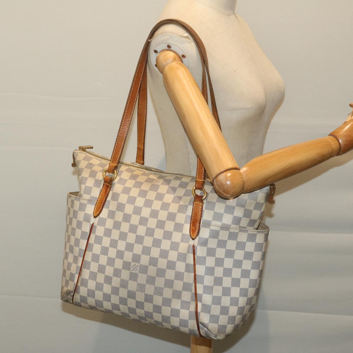 LOUIS VUITTON Damier Azur Totally MM Tote Bag N51262 LV Auth fm3223