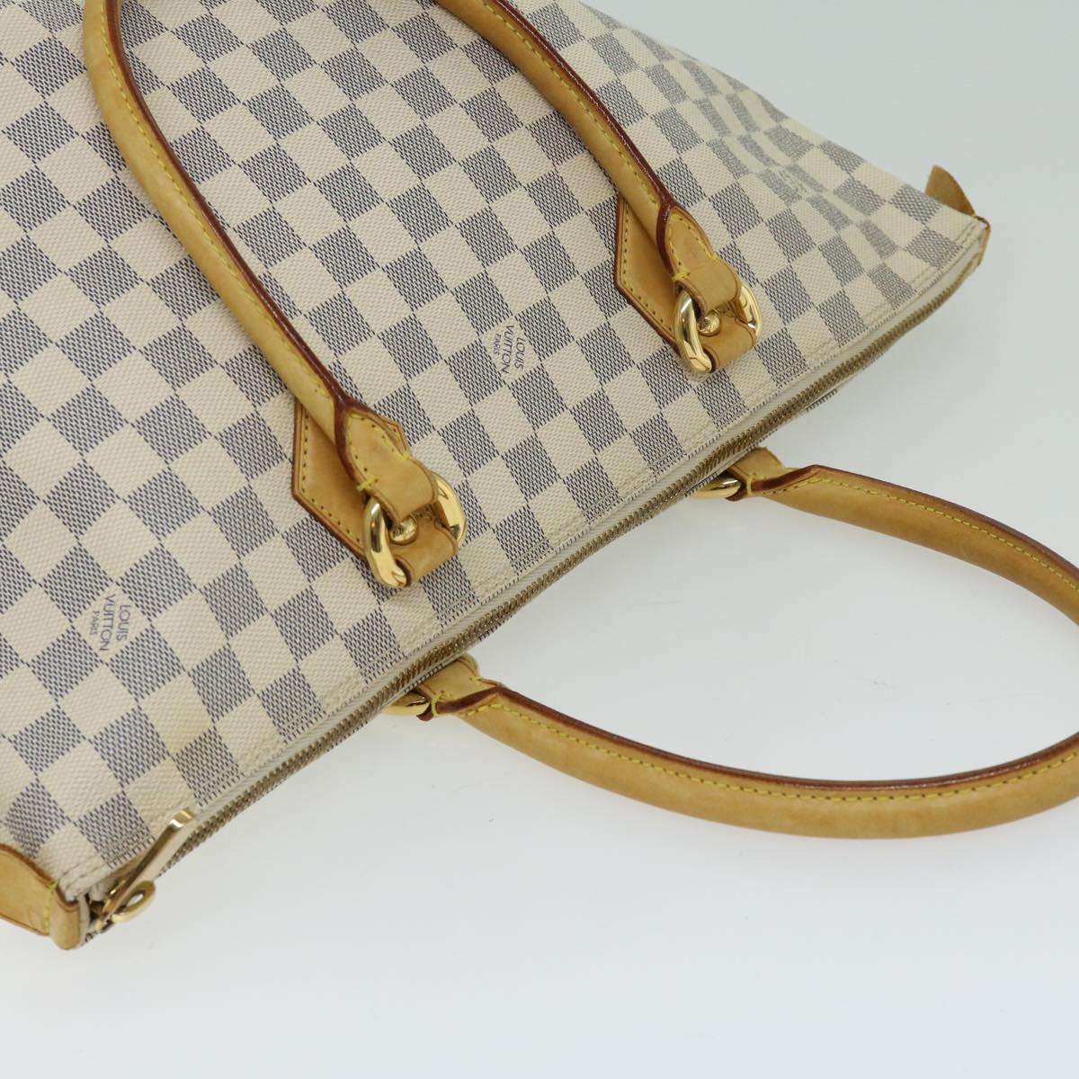 LOUIS VUITTON Damier Azur Saleya MM Tote Bag N51185 LV Auth fm3224