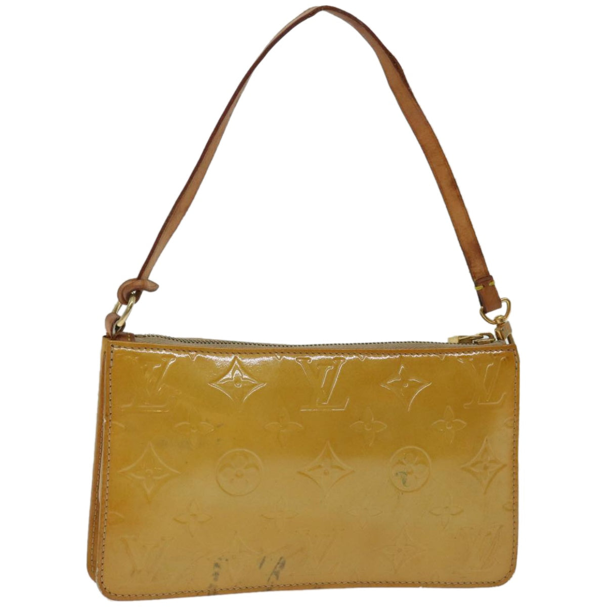 LOUIS VUITTON Monogram Vernis Lexington Accessory Pouch Beige M91010 Auth fm3238