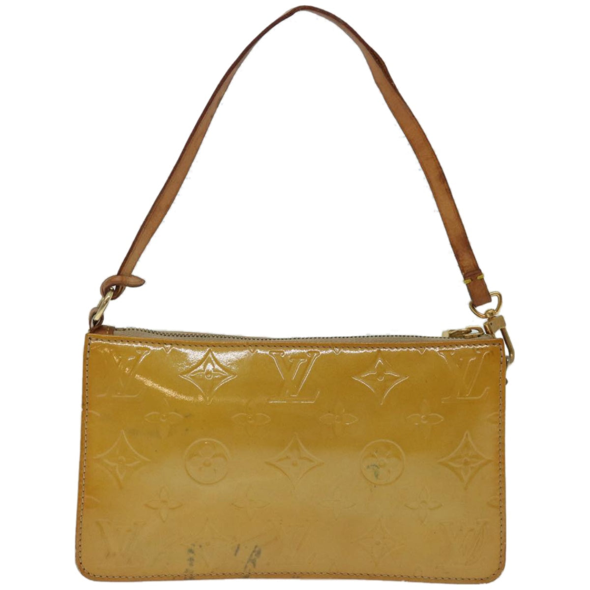 LOUIS VUITTON Monogram Vernis Lexington Accessory Pouch Beige M91010 Auth fm3238