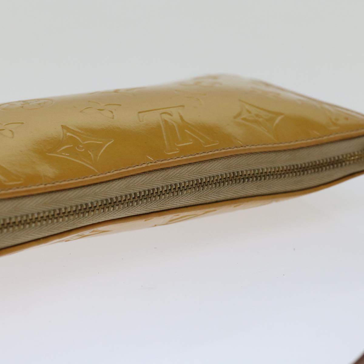 LOUIS VUITTON Monogram Vernis Lexington Accessory Pouch Beige M91010 Auth fm3238