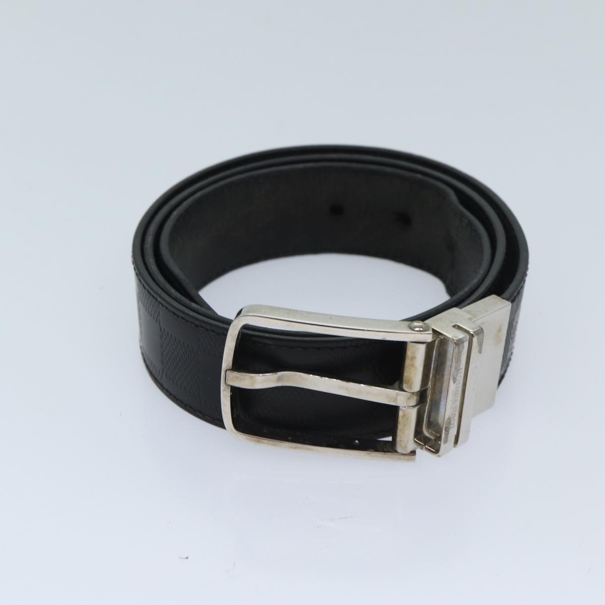 LOUIS VUITTON Epi Damier Belt Leather 3Set Black LV Auth fm3295