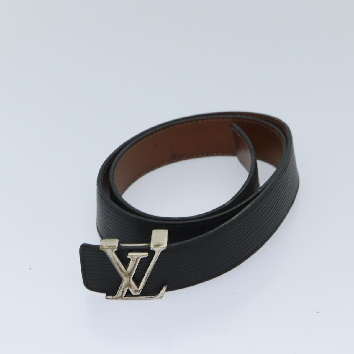 LOUIS VUITTON Epi Damier Belt Leather 3Set Black LV Auth fm3295