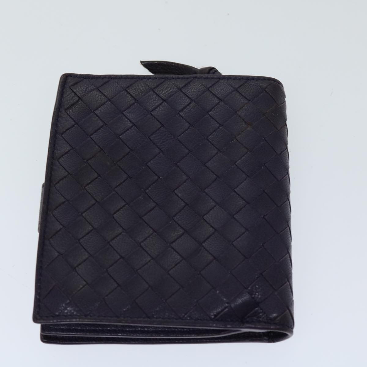 BOTTEGA VENETA INTRECCIATO Wallet Leather 4Set Black Purple brown Auth fm3298