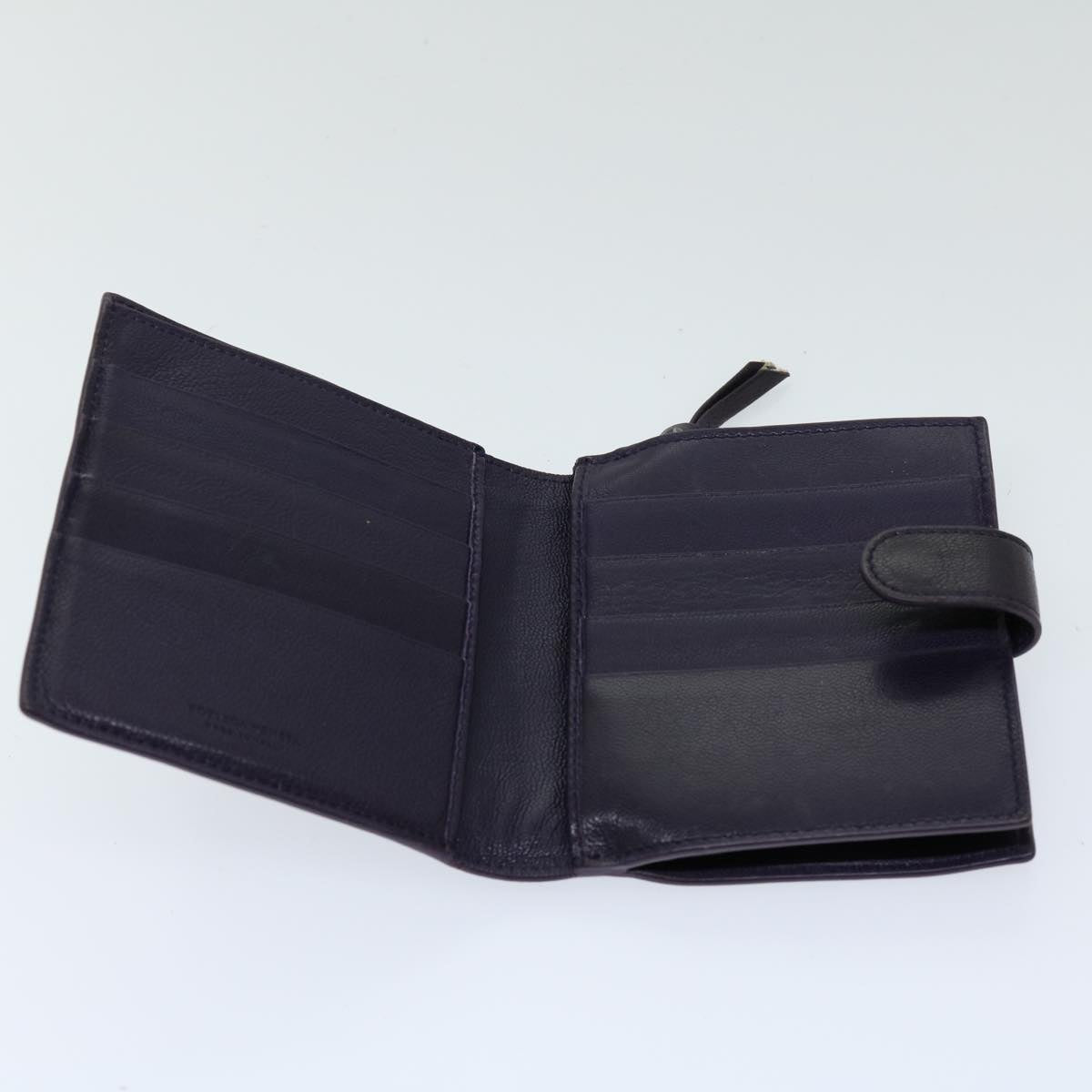 BOTTEGA VENETA INTRECCIATO Wallet Leather 4Set Black Purple brown Auth fm3298