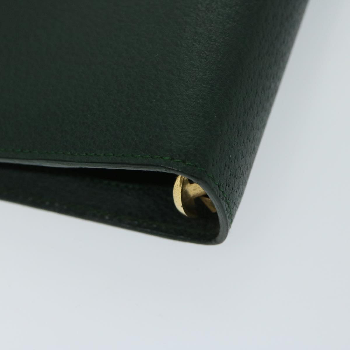 GUCCI Day Planner Cover Leather Green Auth fm3303