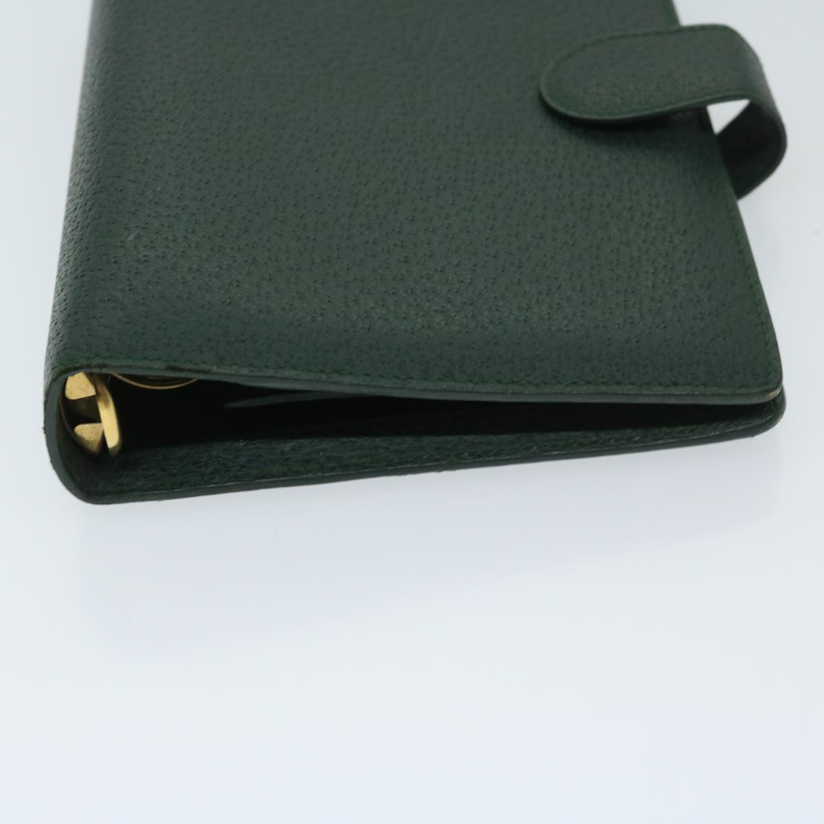 GUCCI Day Planner Cover Leather Green Auth fm3303