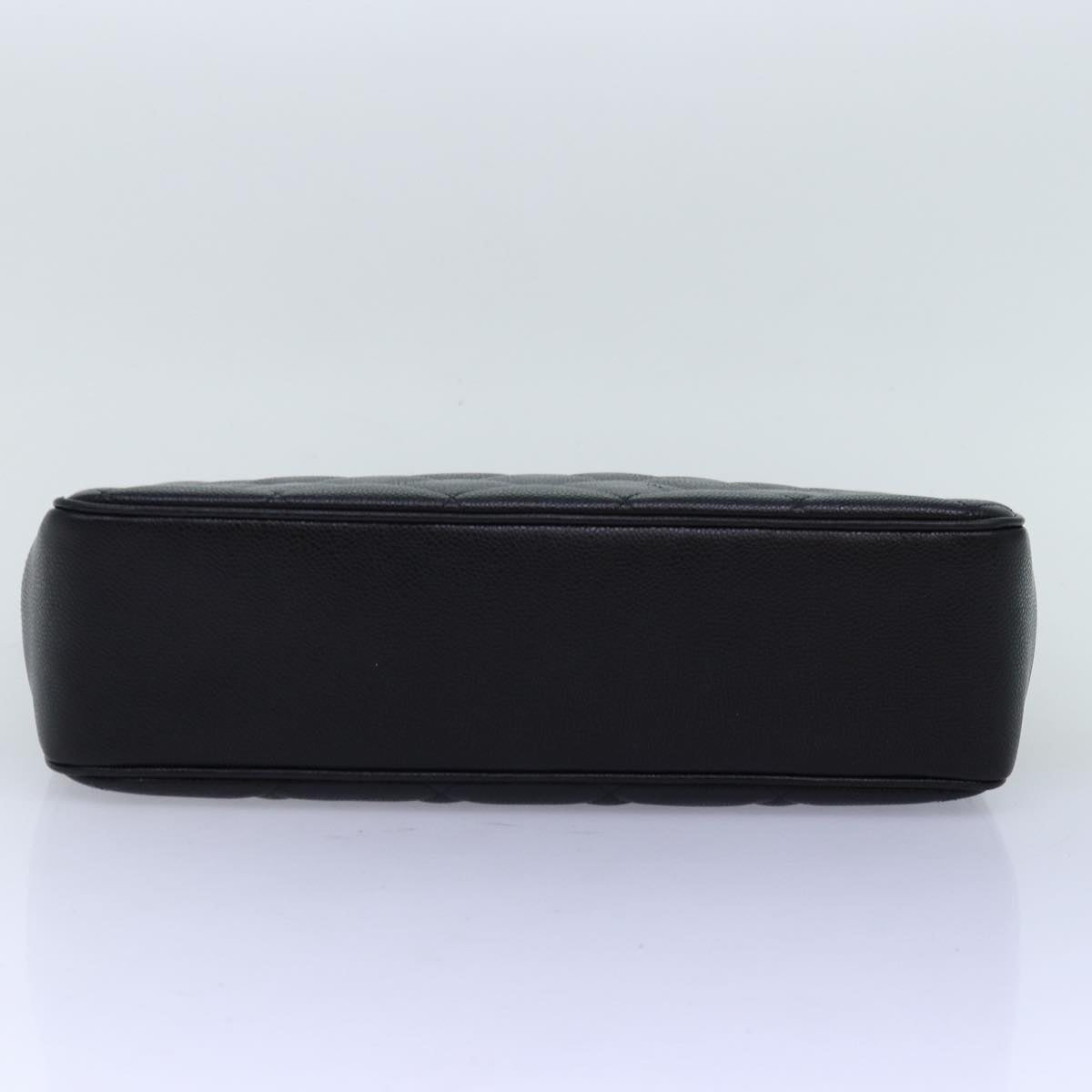 CHANEL Big Matelasse Chain Shoulder Bag Calf Skin Black CC Auth fm3373AV