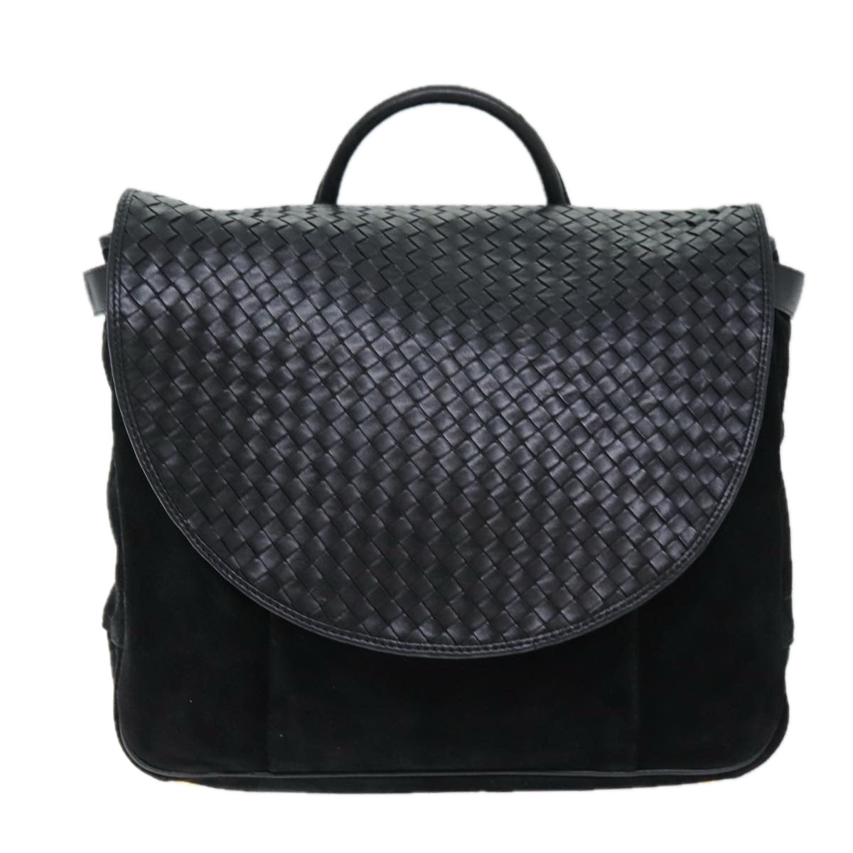 BOTTEGA VENETA INTRECCIATO Hand Bag Leather 2way Black Auth fm3377