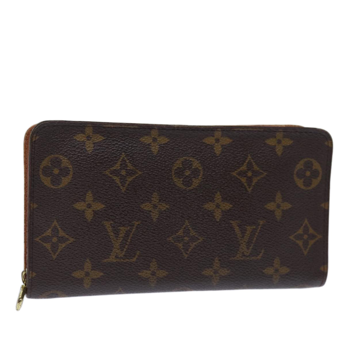 LOUIS VUITTON Monogram Porte Monnaie Zip Long Wallet M61727 LV Auth fm3443