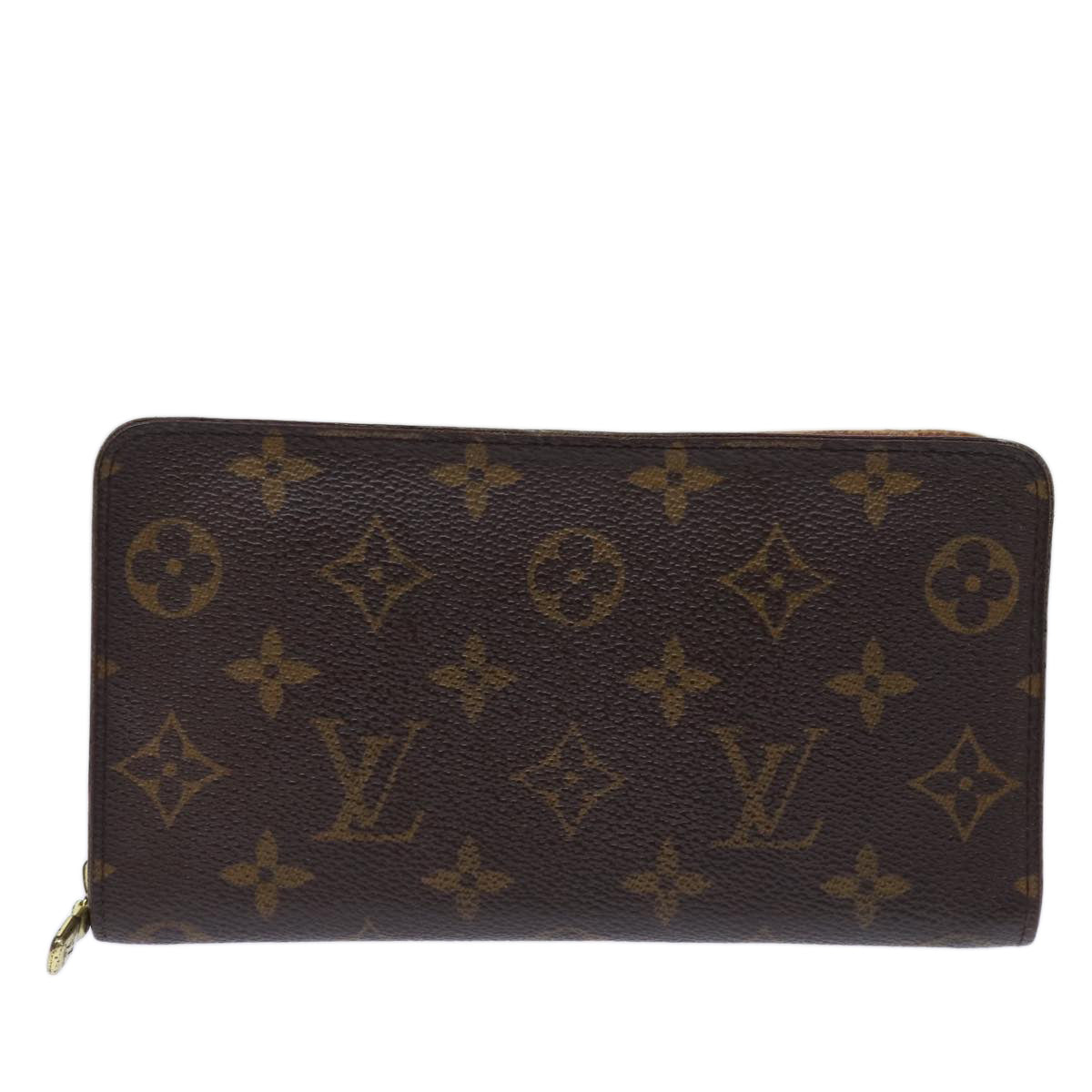 LOUIS VUITTON Monogram Porte Monnaie Zip Long Wallet M61727 LV Auth fm3443