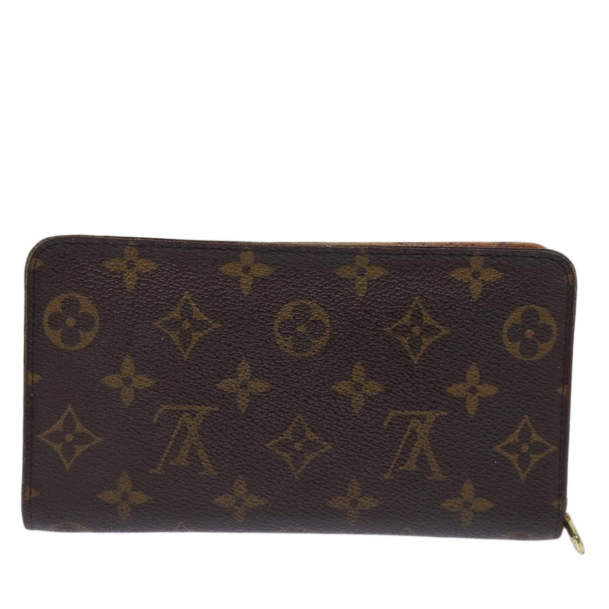 LOUIS VUITTON Monogram Porte Monnaie Zip Long Wallet M61727 LV Auth fm3443