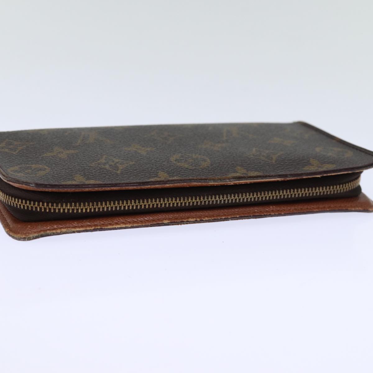 LOUIS VUITTON Monogram Porte Monnaie Zip Long Wallet M61727 LV Auth fm3443