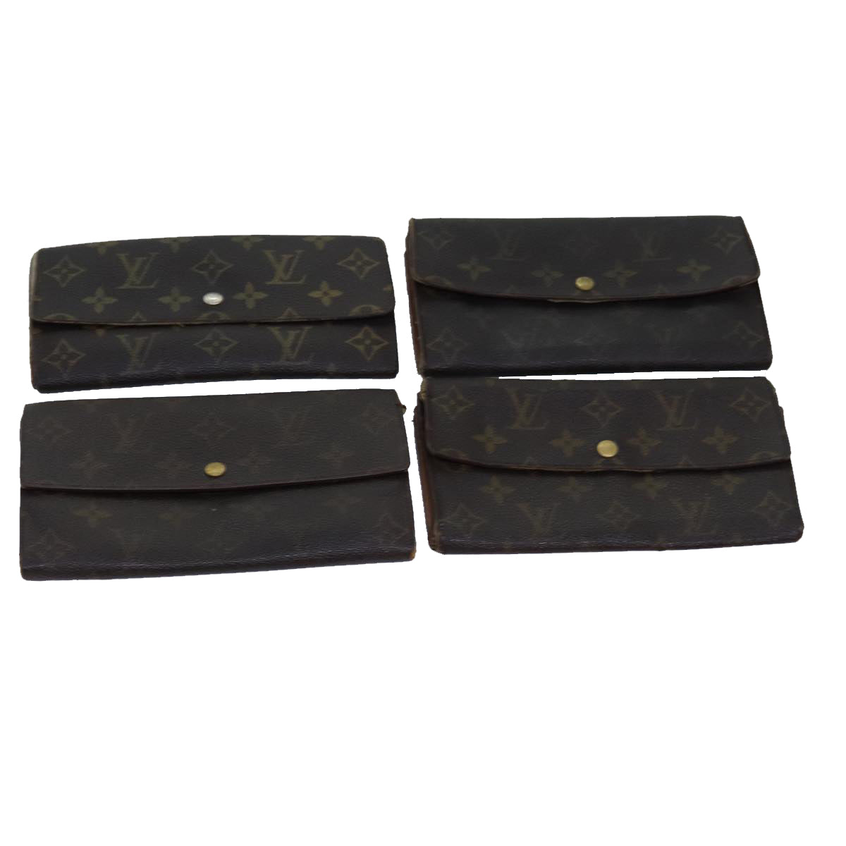 LOUIS VUITTON Monogram Long Wallet 4Set LV Auth fm3450