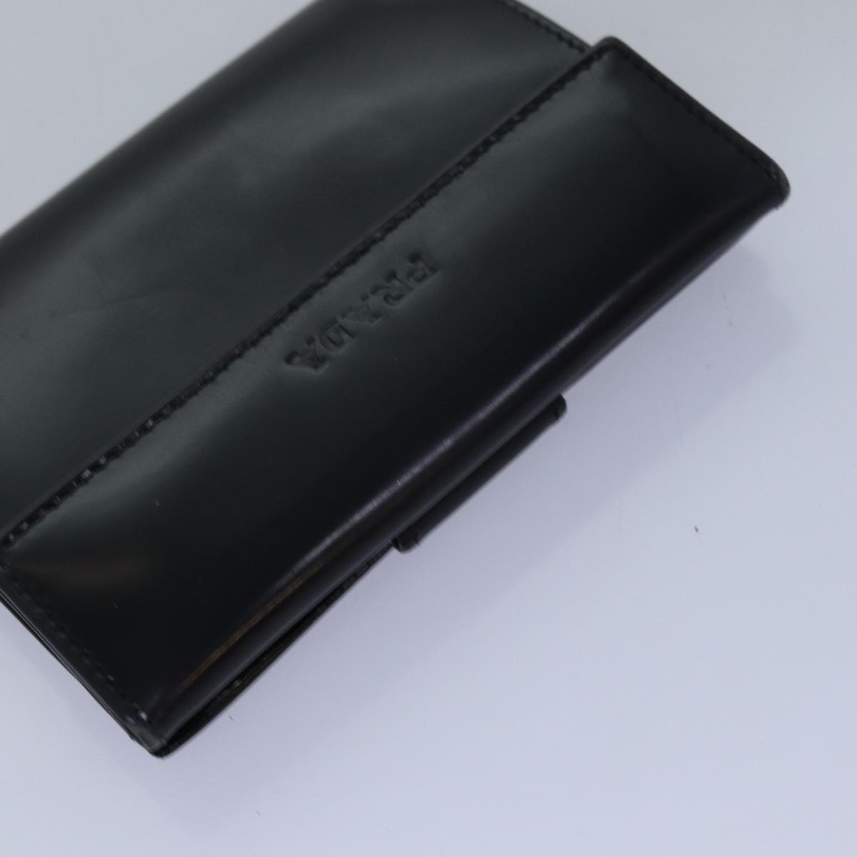 PRADA Wallet Safiano leather 4Set Black Auth fm3478