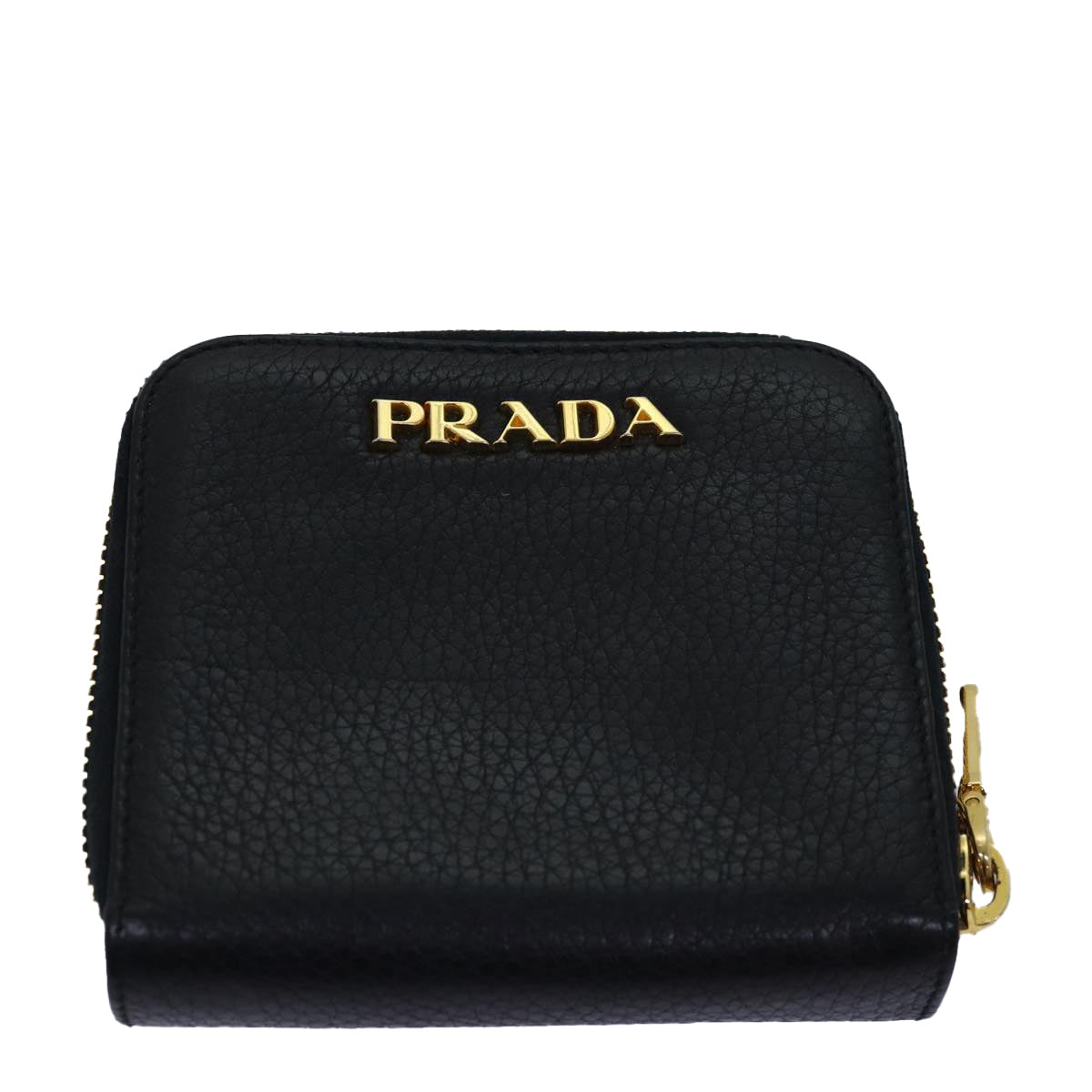 PRADA Wallet Safiano leather 4Set Black Auth fm3478