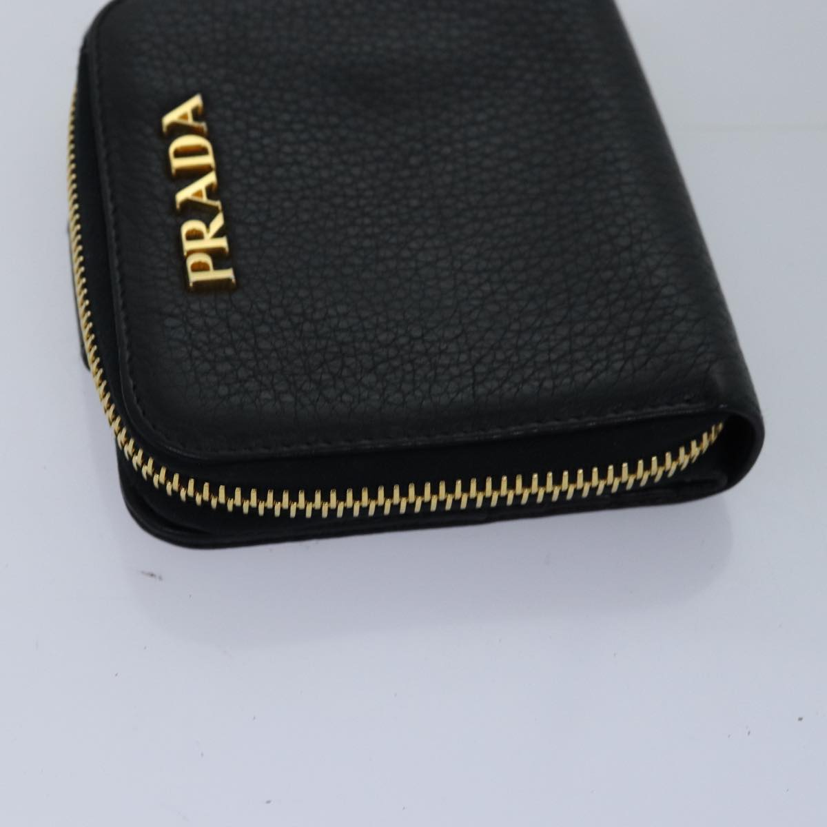 PRADA Wallet Safiano leather 4Set Black Auth fm3478