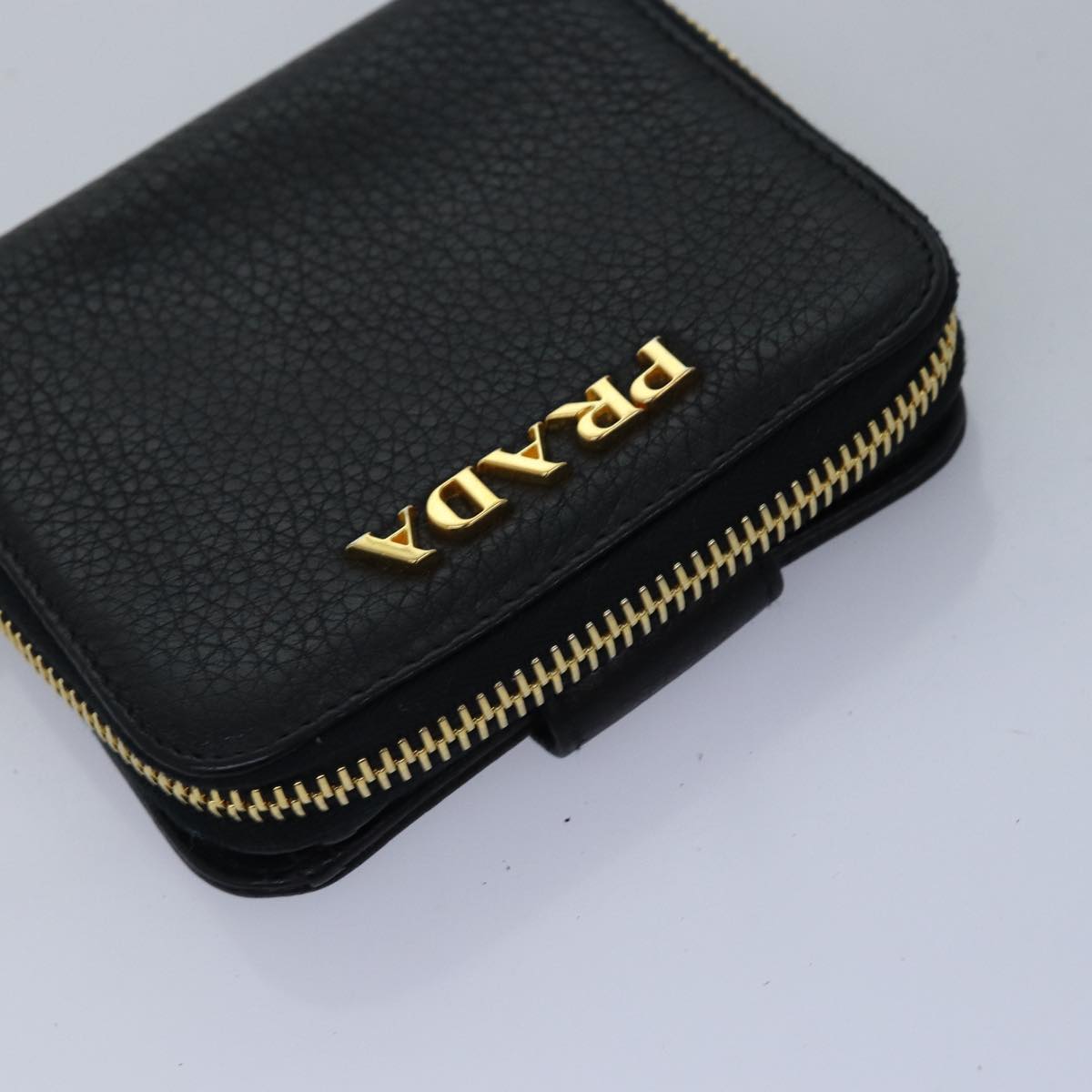 PRADA Wallet Safiano leather 4Set Black Auth fm3478