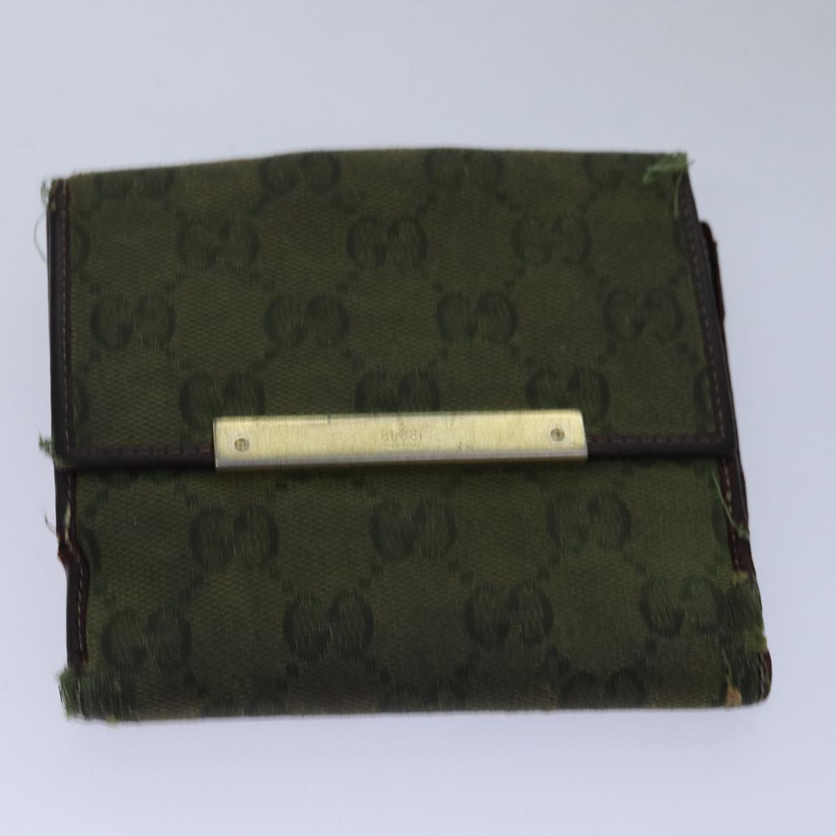 GUCCI GG Canvas Sherry Line Wallet 6Set Beige Black Auth fm3490