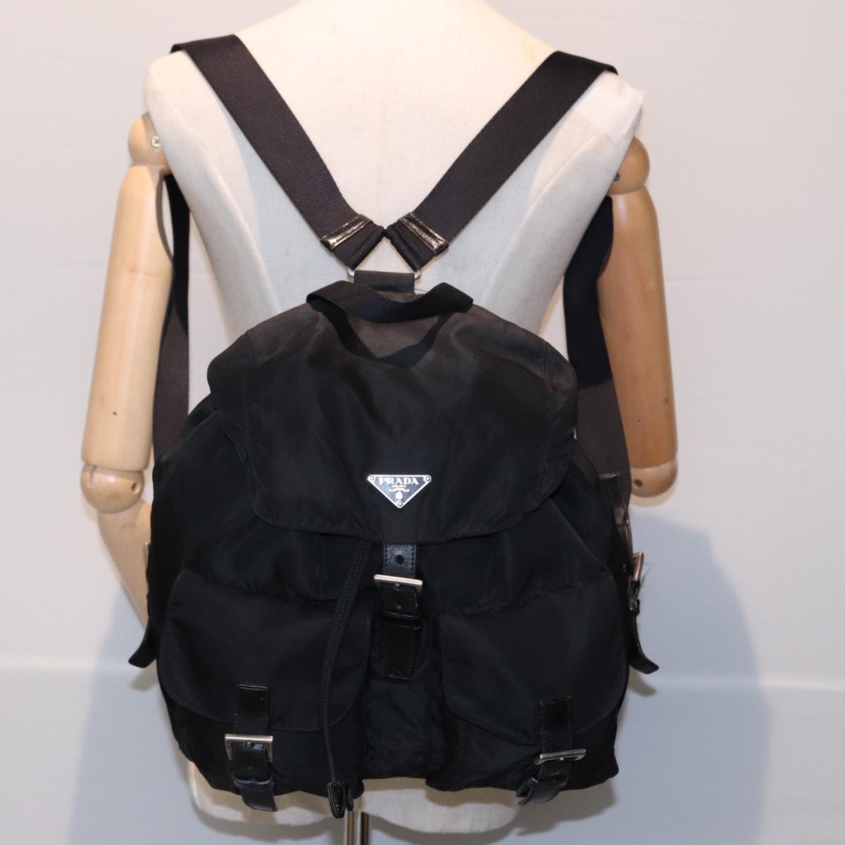 PRADA Backpack Nylon Black Auth fm3520