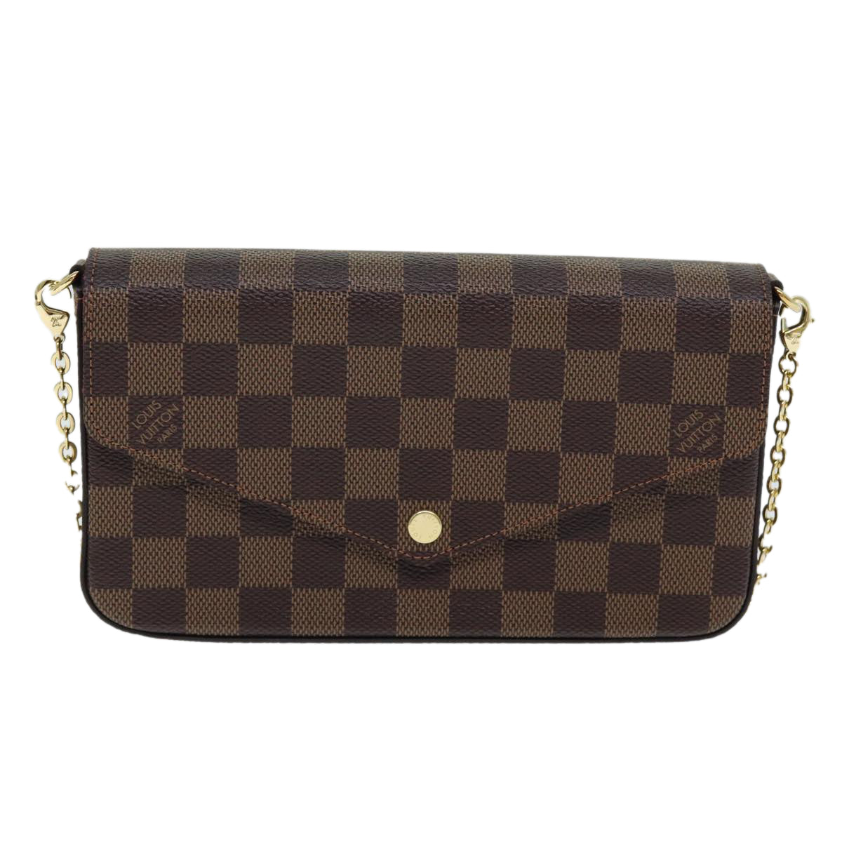 LOUIS VUITTON Damier Ebene Pochette Felice Shoulder Wallet N63032 Auth fm3540SM