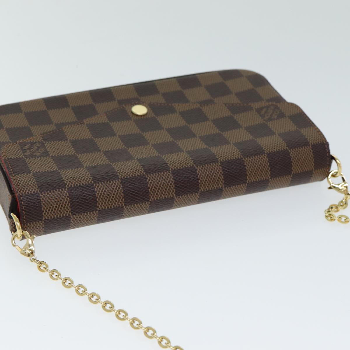 LOUIS VUITTON Damier Ebene Pochette Felice Shoulder Wallet N63032 Auth fm3540SM