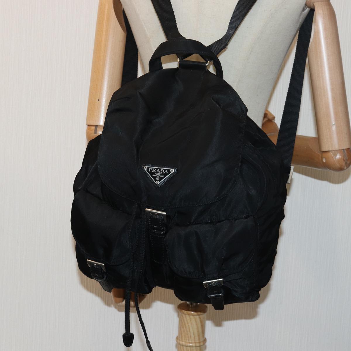 PRADA Backpack Nylon Black Auth fm3620