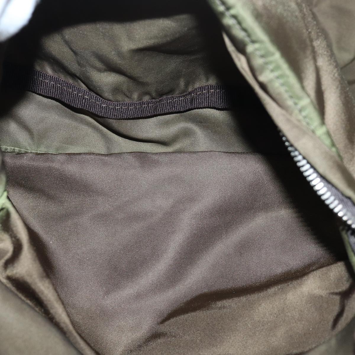 PRADA Backpack Nylon Khaki Auth fm3621