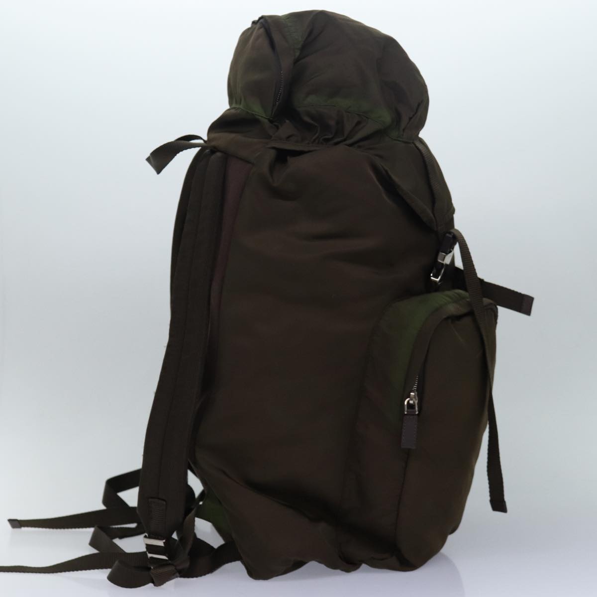 PRADA Backpack Nylon Khaki Auth fm3621