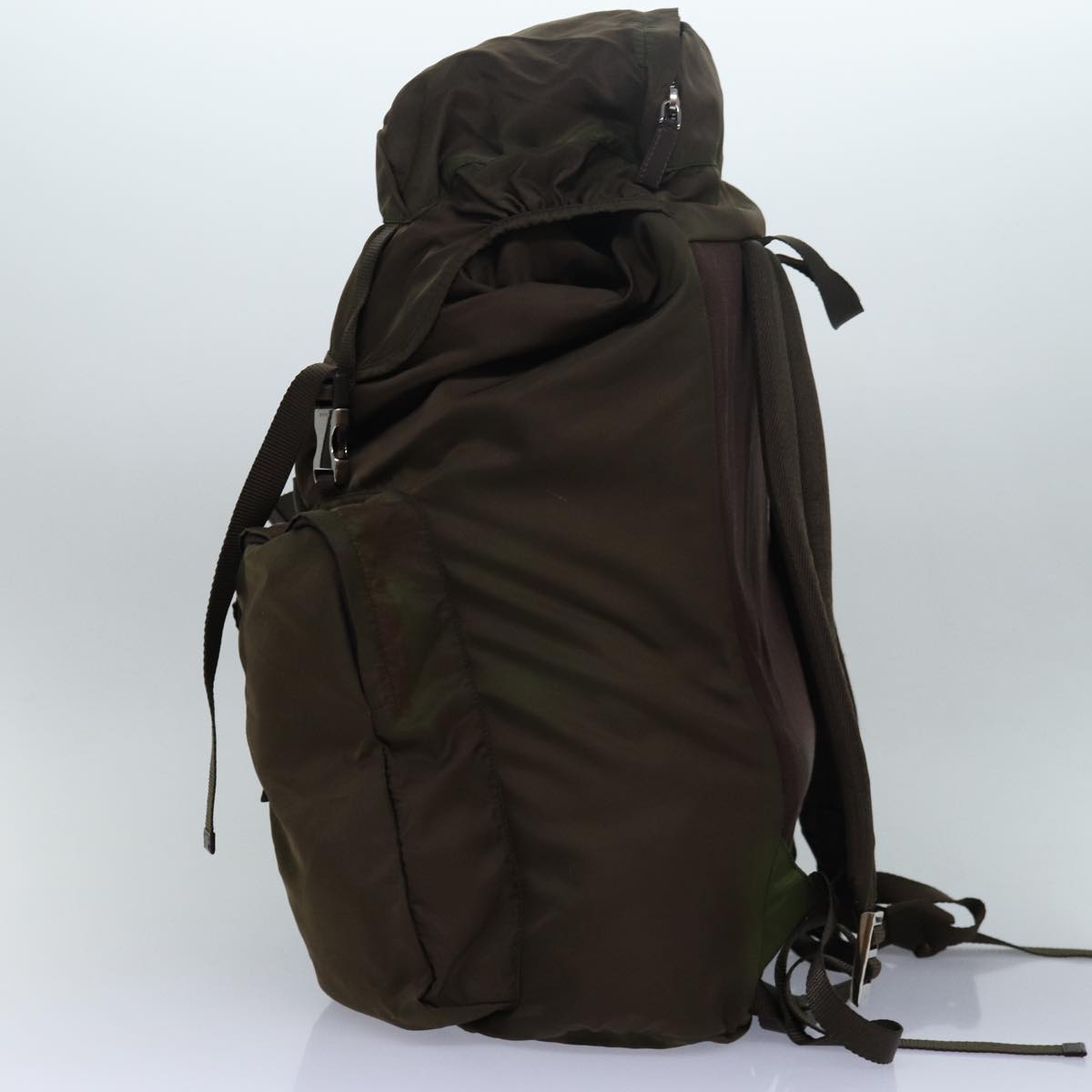 PRADA Backpack Nylon Khaki Auth fm3621