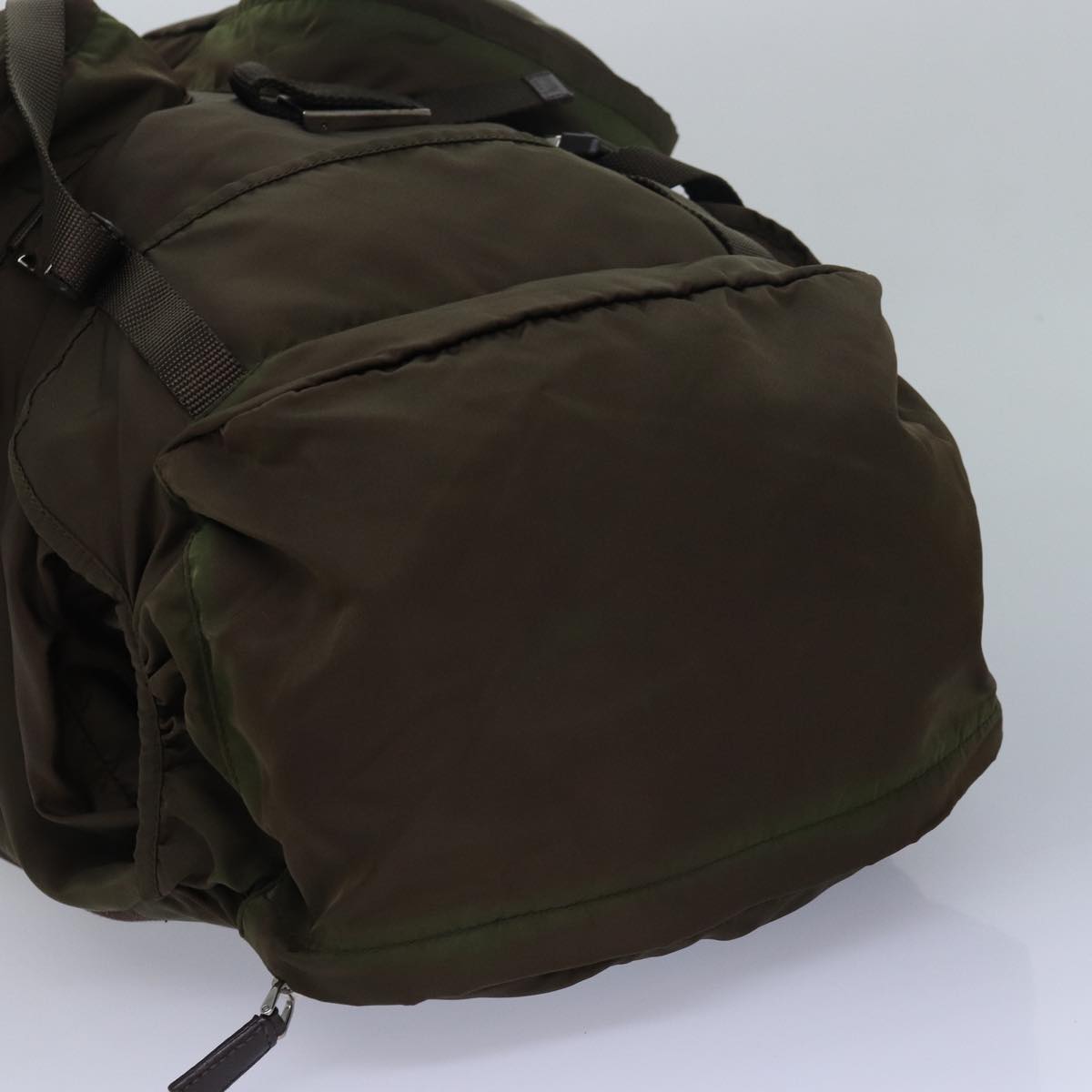 PRADA Backpack Nylon Khaki Auth fm3621