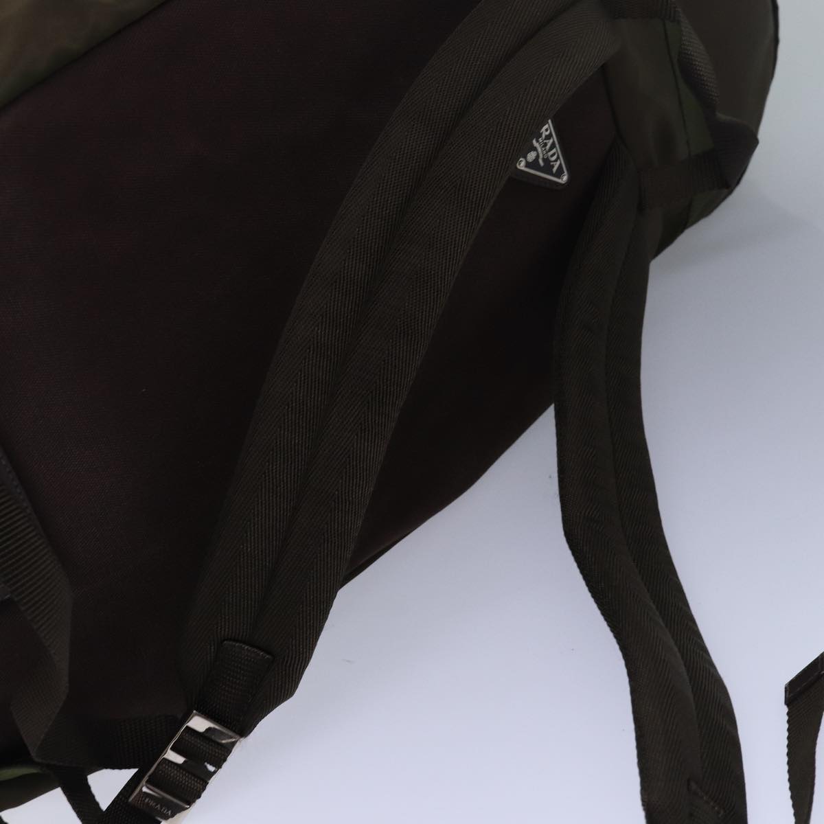 PRADA Backpack Nylon Khaki Auth fm3621