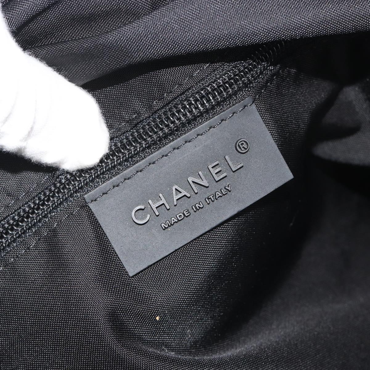 CHANEL Sports Line Boston Bag Nylon Black Gray CC Auth fm3627