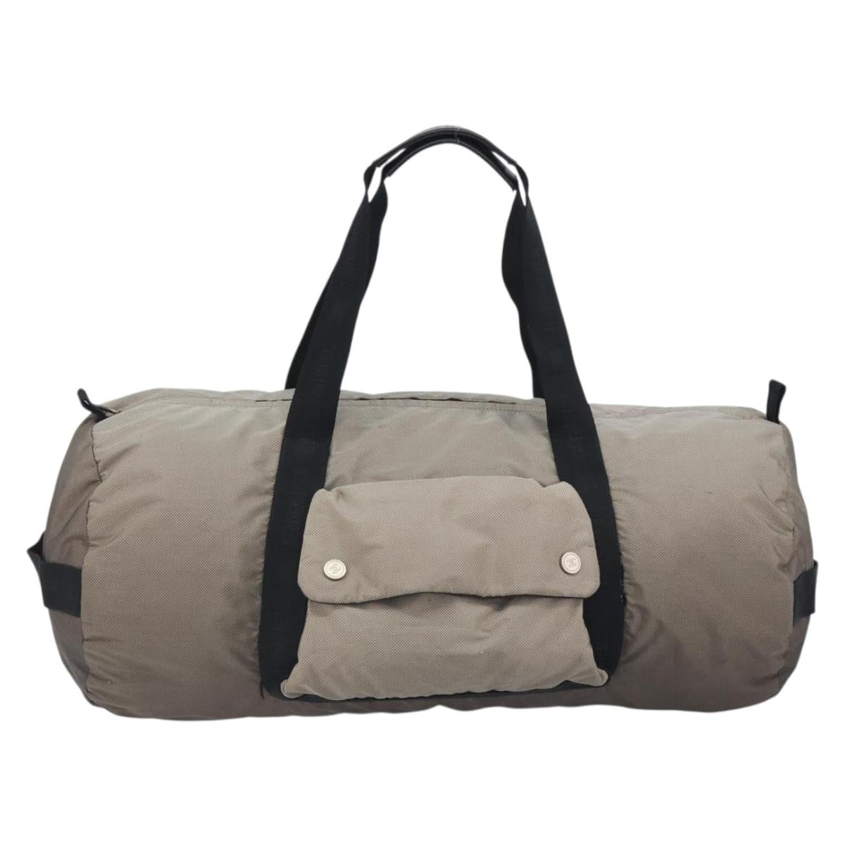 CHANEL Sports Line Boston Bag Nylon Black Gray CC Auth fm3627