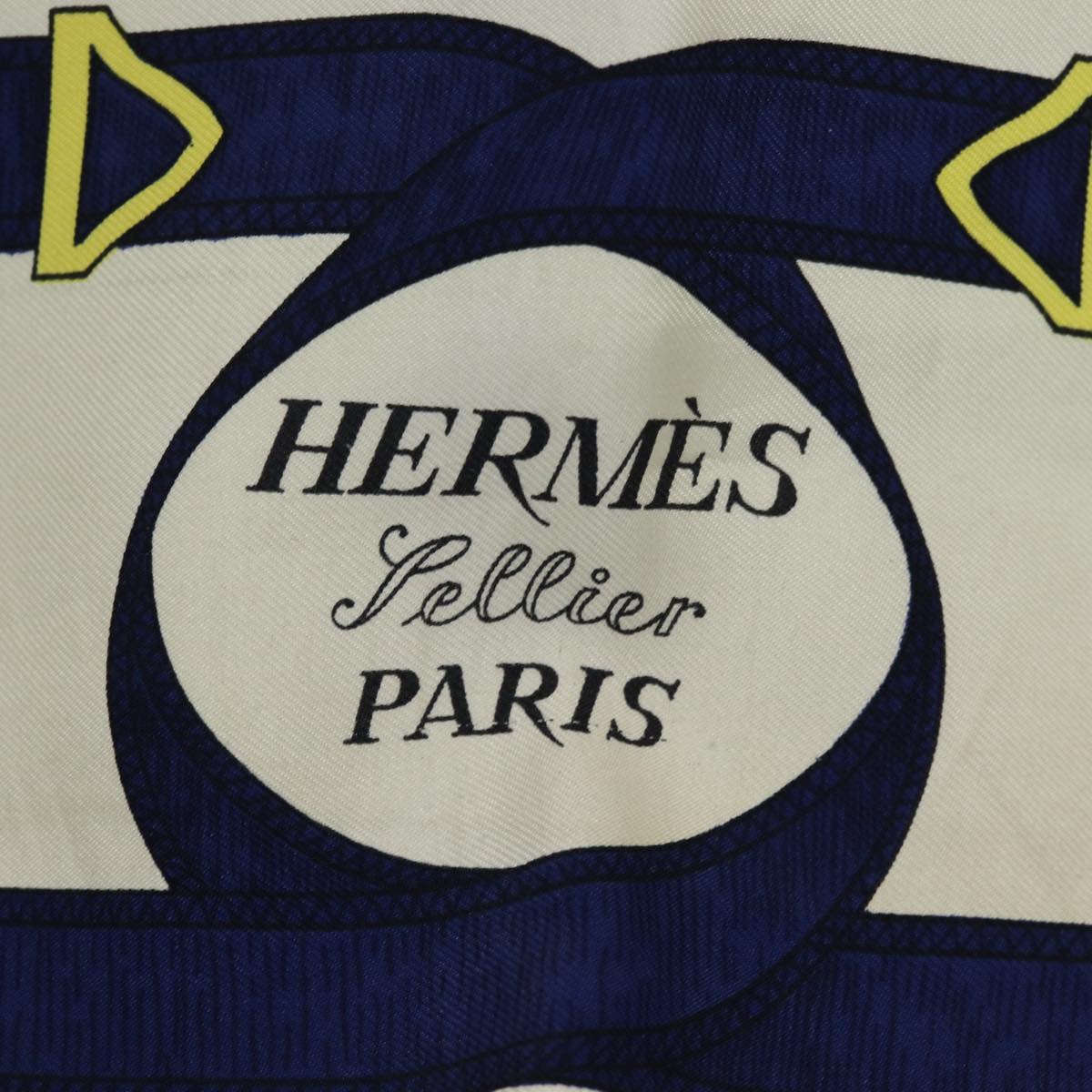 HERMES Carre 90 Scarf Eperon dor Silk Navy Auth fm3636