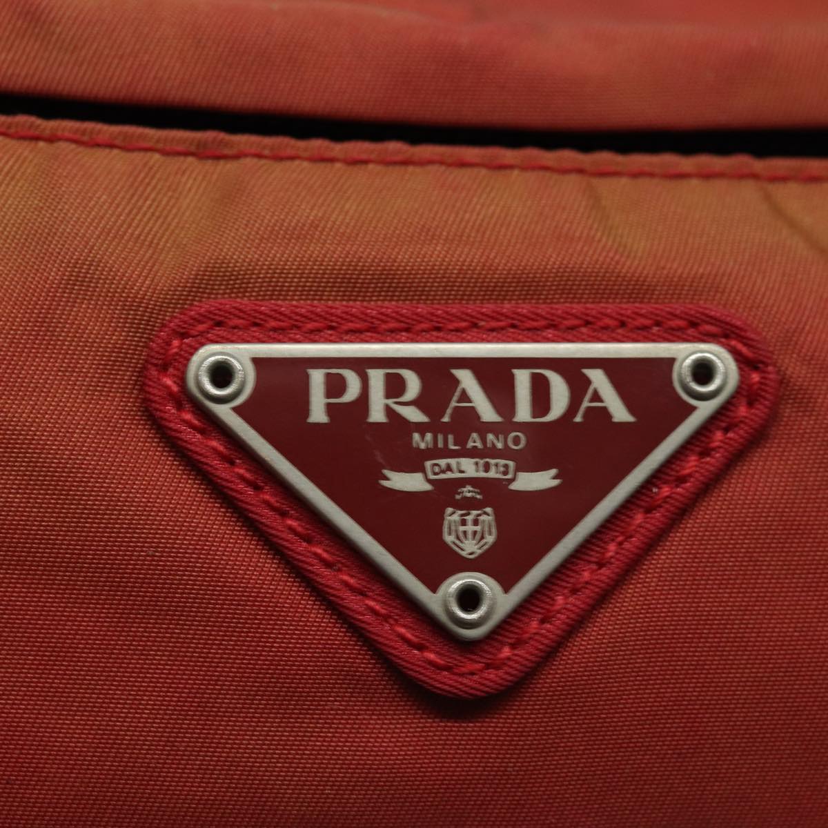 PRADA Waist bag Nylon Red Auth fm3648