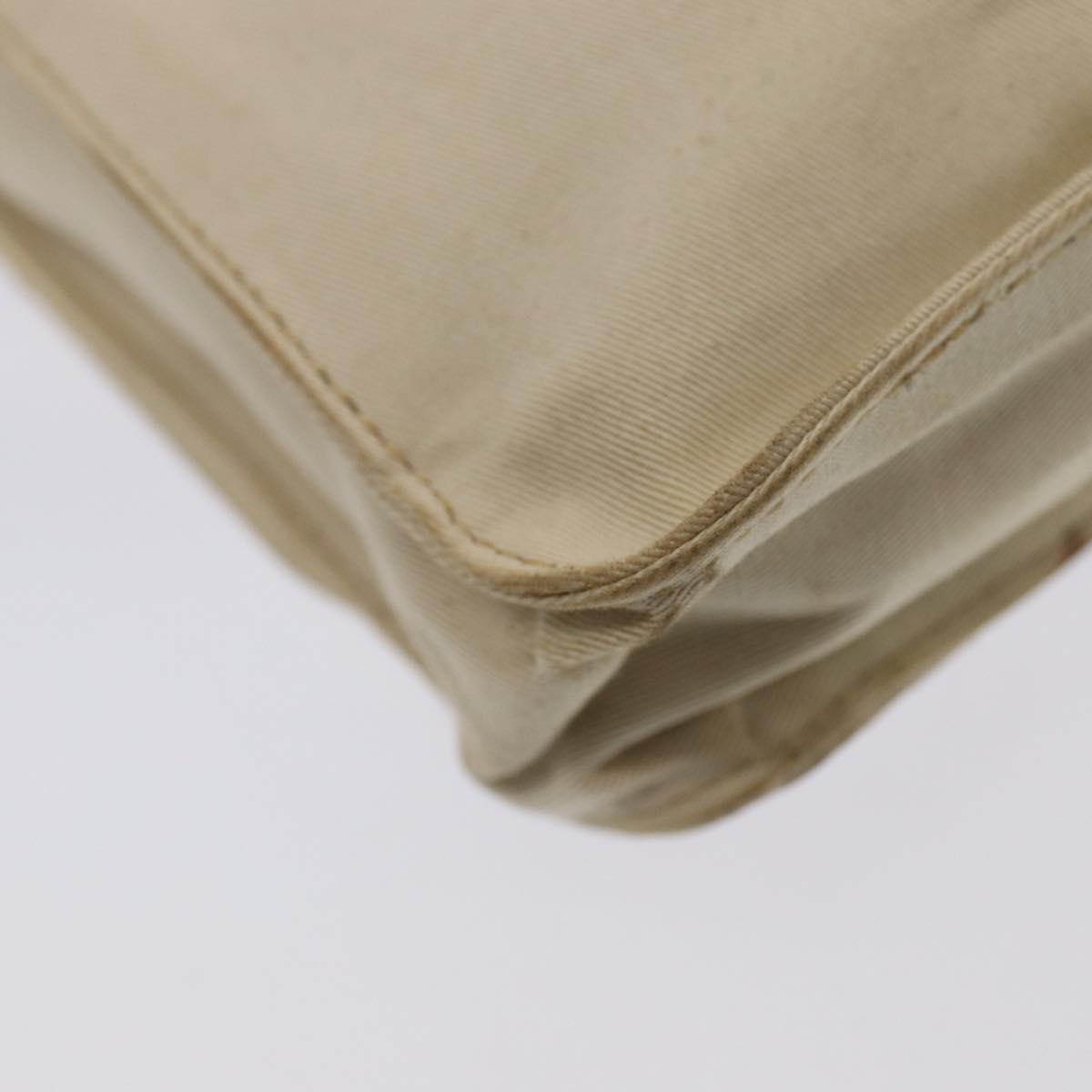 FENDI Canvas Shoulder Bag Beige Auth fm3657