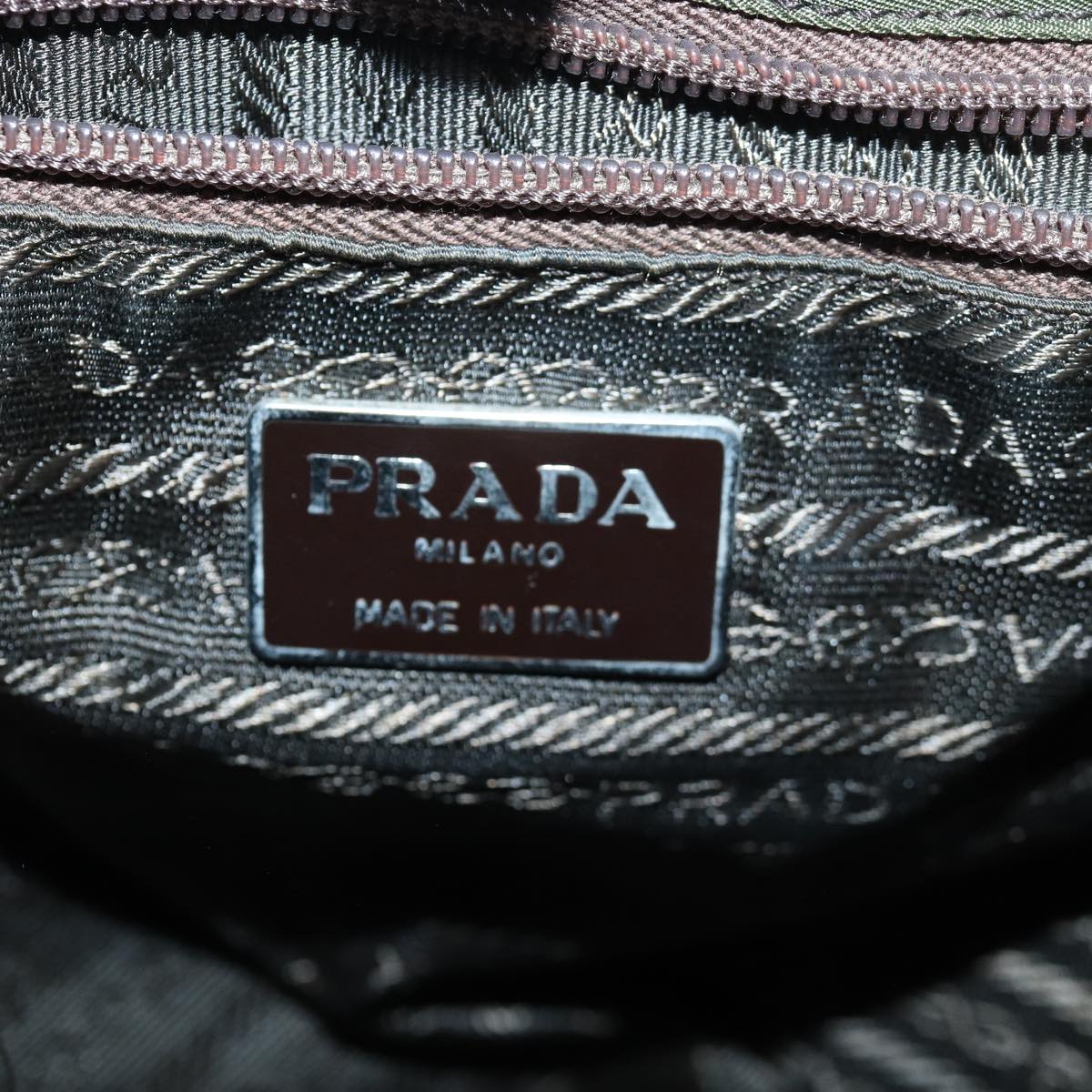 PRADA Backpack Nylon Khaki Auth fm3668