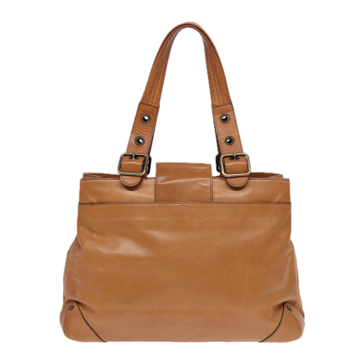 Chloe Tote Bag Leather Brown Auth fm3781