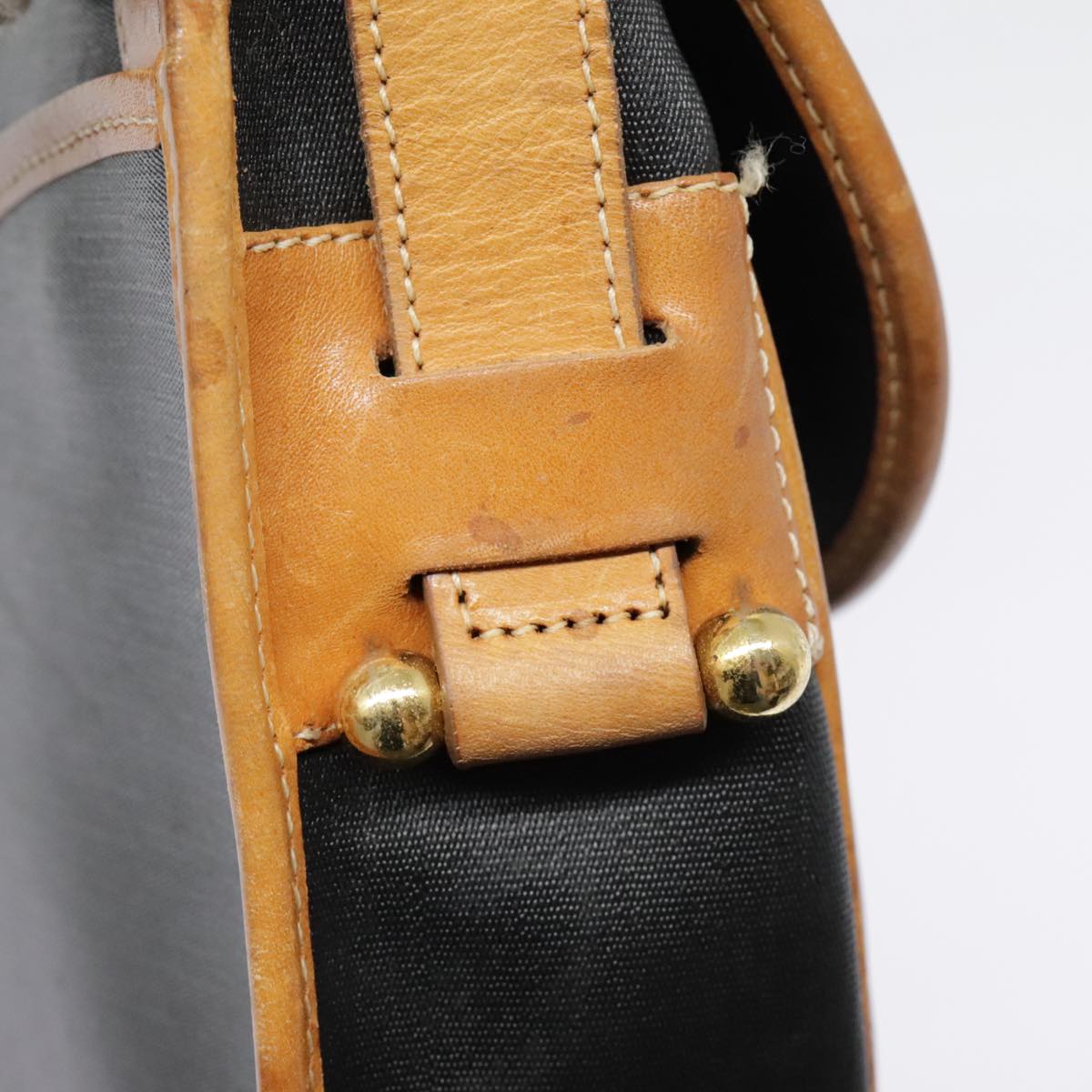 Christian Dior Shoulder Bag PVC Black Gold Auth fm3859