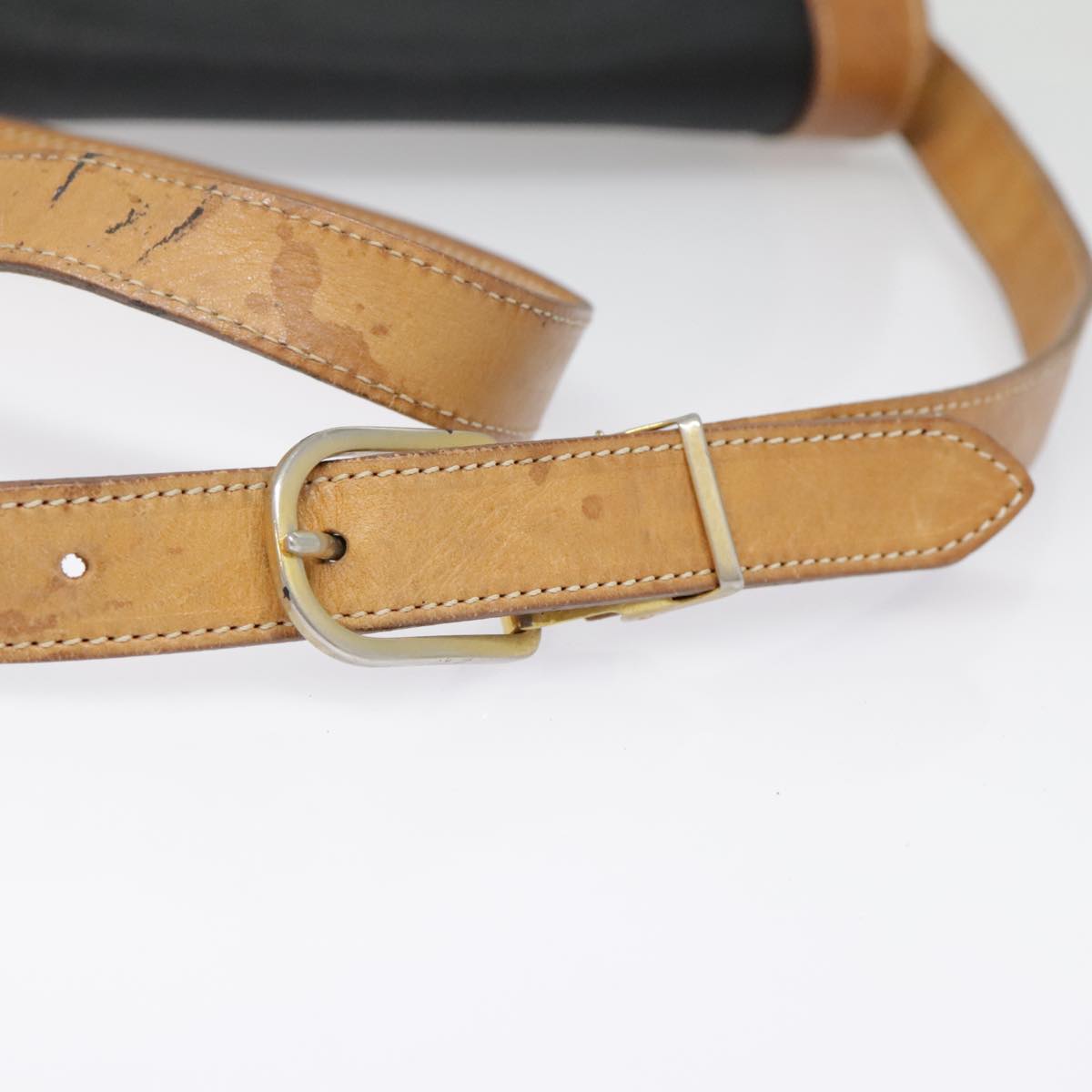 Christian Dior Shoulder Bag PVC Black Gold Auth fm3859