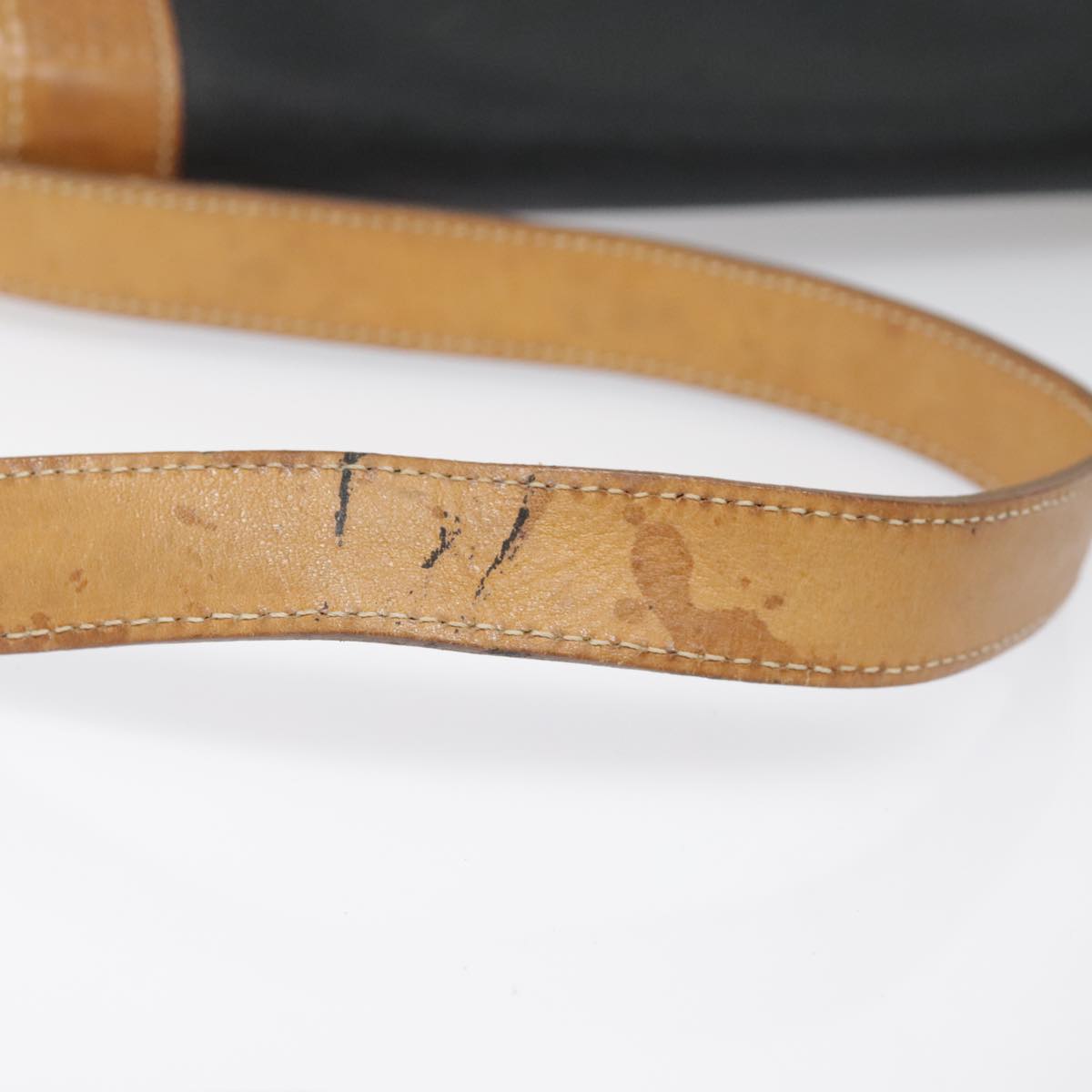 Christian Dior Shoulder Bag PVC Black Gold Auth fm3859